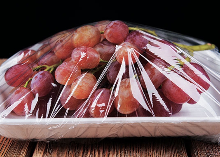 Grapes in food packaging