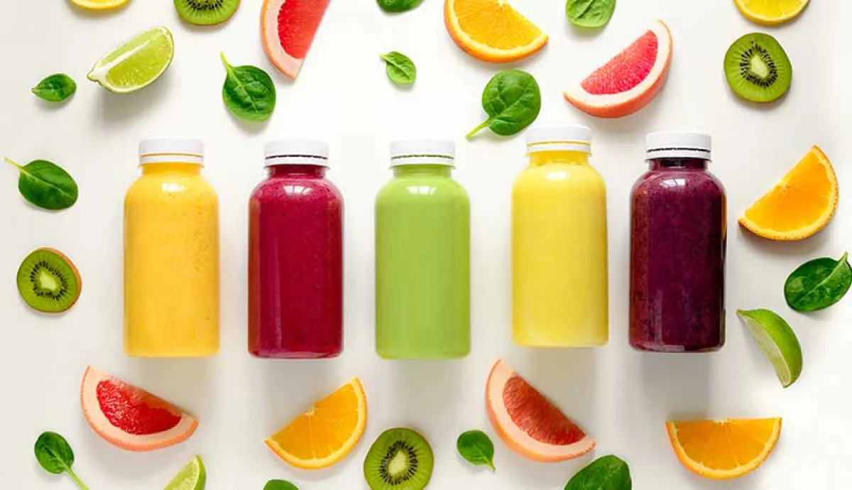 juice in bottles